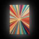 Mid Century Modern Colorful Bohemian Art Print, Wood Framed Wall Art, MCM Style Home Decor, Vertical Narrow Wall Art, Tall Skinny Art