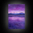 Purple and Lavender Landscape Painting Print, Reflections, Original Watercolor Painting Print, Custom Painting, Living Room Wall Art