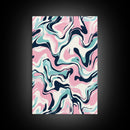 Pink, Black and Turquoise Preppy Wall Art Canvas Print, Girl's Dorm Room Wall Art, Abstract Print, Gift For Mom, Gift For Her
