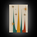 Retro Mid Century Modern Star Burst, 1950s Style Wall Art, Canvas Print, Star Burst Canvas, Retro Home Decor, Starburst Wall Art