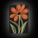 Orange Daisy with Black Background, Framed Canvas Print, Cute Floral Print, Botanical Minimalist Home Decor