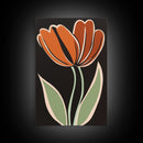 Orange Tulip  with Black Background, Framed Canvas Print, Cute Floral Print, Botanical Minimalist Home Decor