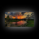 Abstract Landscape Wall Art Framed Canvas Print, East Texas At Sunset Photography Style Print, Original Wall Art, Panoramic Art