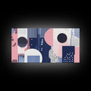 Vaporwave Aesthetic Abstract Art Canvas Print, Geometric Wall Art