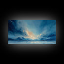 The Arctic - Framed Canvas Print - Wood Framed Wall Art - Landscape Oil Painting - Minimalist Landscape Wall Art