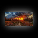 Dirt Roads Framed Canvas Print, Wood Framed Wall Art, Photography Style landscape art, ready to hang wall art home decor