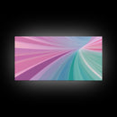 Pastel Highway Framed Canvas Print, Retro Wall Art, Mid-Century Modern Abstract Art