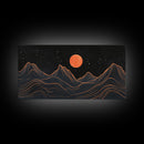 Blood Moon Over a Desert Landscape, Dark and Moody Decor, Framed Canvas Print, Pueblo Style Southwestern Art