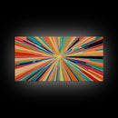 Mid-Century Modern Wall Art - Retro Geometric Wall Art Framed Canvas Print - Modern Abstract Painting Print - Bold and Bright Colors