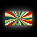 Horizontal Vertical Wall Art Framed Canvas Print, Mid-Century Modern Abstract Spiral Art, Retro Minimalist Pastel Wall Art