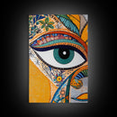 Madhubani Wall Art, Framed Canvas Print, Madhubani Style Decor, Madhubani Painting
