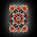 Floral Pattern Wall Art, Mexican Tile Pattern Framed Canvas Print, Chicano Art, Textile Inspired Wall Art, Southwestern Pueblo Style Art