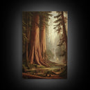 Majestic California Redwood Trees Framed Canvas Print, Redwood National Park, Fantasy Decor, California Decor, PNW Wall Art