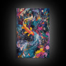 Abstract Koi Fish Painting Print, Wabi Sabi Home Decor, Gift Idea, Housewarming Gift Idea, Colorful Koi Fish Art Print