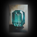 Watercolor Painting Print of an Emerald, Genstones Painting, Gemstone Painting, Emerald Wall Art, Emerald Green Home Decor, Kitsch Art