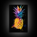 Retro Pineapple Painting Print, Framed Canvas Print, Kitchen or Dining Room Wall Art, Retro Home Decor, Pineapple Painting