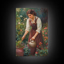 Canvas Art Print - In The Garden - Woman In Garden Painting Wall Art Print - Extra Large Art - Gardening Wall Art - Gardening Gift Idea