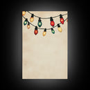 Drawing of Retro Christmas Lights Canvas Print - Framed Canvas - Minimalist Christmas Art - Boho Christmas Art - Rustic Christmas Art