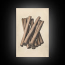 Christmas Cinnamon Sticks Canvas Print - Framed Canvas - Minimalist Christmas Art - Boho Christmas Art - Rustic Christmas Art