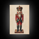 Sketch of a Nutcracker Canvas Print - Framed Canvas - Minimalist Christmas Art - Boho Christmas Art - Rustic Christmas Art