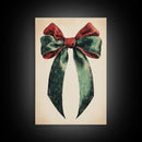 Gift Bow Canvas Print - Framed Canvas - Minimalist Christmas Art - Boho Christmas Art - Rustic Christmas Art