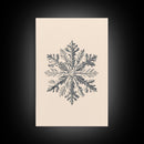 Snowflake Canvas Print - Framed Canvas - Minimalist Christmas Art - Boho Christmas Art - Rustic Christmas Art - Winter Decor - Winter Art
