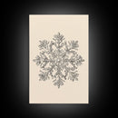 Sketch of a Snowflake Canvas Print - Framed Canvas - Minimalist Christmas Art - Boho Christmas Art - Rustic Christmas Art