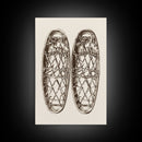 Vintage Snow Shoes Canvas Print - Framed Canvas - Minimalist Christmas Art - Boho Christmas Art - Rustic Christmas Art