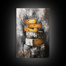 Stack Of Cheese Painting Print - Victorian Still Life Oil Painting of Cheese Rustic Farmhouse Kitchen Art - Kitchen Decor - Gift Idea For Chef