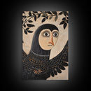 19th Century Folk Art Painting Print of a Harpy, Harpy Painting Print, Vertical Wall Art, Russian Folk Art