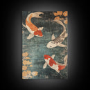Wabi Sabi Koi Fish Print, Trendy Japanese Decor, Ocean Wall Art, Beach House Decor, Coastal Art Print, Coastal Wall Art, Koi Fish Painting