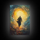 Bahai Wall Art Framed Canvas Print, Retro Abstract Wall Art