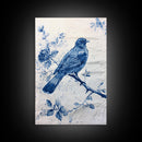 Chinoiserie Style Painting Print Of a Bird, Framed Canvas Print, Chinoiserie Wall Art