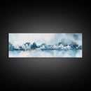 Horizontal Painting Print of Nantucket, Framed Canvas, Nautical Decor, Seascape landscape painting, Panoramic Nantucket Wall Art