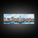 Nantucket Massachusetts Wall Art Framed Canvas Print, Nantucket Painting, Nantucket Nautical Decor, Nautical Landscape Painting