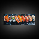 Wabi Sabi Sushing Painting Print, Panoramic Wall Art, Kitchen Decor, Restaurant Wall Art, Restaurant Decor, Sushi Art, Food Painting