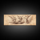 Guardian Angel Painting Print, Angelic Wall Art, Angel Painting, Guardian Angels Print, Original Panoramic Angel Painting, Angel Sketch