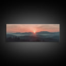 Smoky Mountains Art, Framed Canvas Print, Smoky Mountain Art Panoramic Painting Print, Great Smoky Art, Great Smoky Mountains
