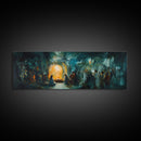 Horizontal Nativity Scene Painting Print, Framed Canvas Print, Nativity Art, Christmas Decor, Traditional Christmas Wall Art