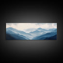 Panoramic Blue Ridge Mountains, Fog Over The Mountains Canvas Print, Wood Framed Wall Art, Mood Setting Home Decor, Moody Art, Landscape