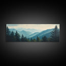 Mountain Painting Print, Mountain Art, Panoramic Wall Art, Extra Wide Horizontal Art, Ultra Wide Wall Art, Blue Ridge Mountains Painting