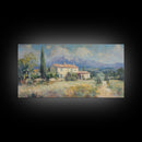 Whimsical Modern Art, Framed Canvas Print, Oil Painting of a Chalet, Kitsch Home Decor, Original Oil Painting, Victorian Painting