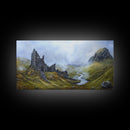 Irish Castle Ruins Painting Canvas Print, Ireland Landscape Painting Print, Ireland Wall Art, Man Cave or Office Home Decor, Above Sofa Art