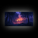 Dark Fantasy Forest Wall Art, Framed Canvas Print, Landscape Painting Print, Moody Home Decor, Landscape Wall Art, Living Room Decor