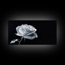 Large White Rose Painting Canvas Print, Flower Painting, Floral Decor, Moody Centerpiece Painting, Above Mantle Wall Art, Above Sofa Wall Art