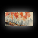 Birch Tree Painting, Aspen Trees Landscape Wall Art, Watercolor Print Colorado Forest Wall Art, Autumn landscape Centerpiece Wall Art