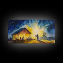 Christmas Wall Art Framed Canvas Print - Nativity Painting - Nativity Decor - Christian Wall Art - Jesus Art - Jesus Painting