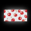 Preppy Cherry Wall Art Framed Canvas Print - Kitchen Wall Art - Dining Room Wall Art - Loft Decor - Cute Wall Art - Cutesy Home Decor