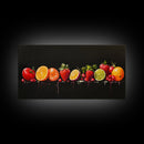 Funky Fruit Painting Print, Framed Canvas Art, Fruit Painting Rustic Large Farmhouse Kitchen Wall Art Vintage Fruit Wall Art For Kitchen