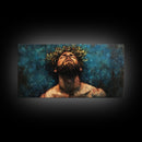 Premium Canvas Jesus Christ Portrait, Canvas Print, Crown of Thorns, Horizontal Wall Art, Christianity Art, Framed Canvas Work, Faith Love Art
